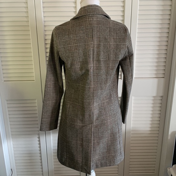 Anthropologie Avec Les Filles Sigrid Long Blazer Women’s Cream Black Plaid XS - Picture 6 of 13